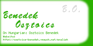 benedek osztoics business card
